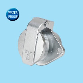 WY-ZG / 2-Hole flange receptacle with cap IP67 (Cap IP44)