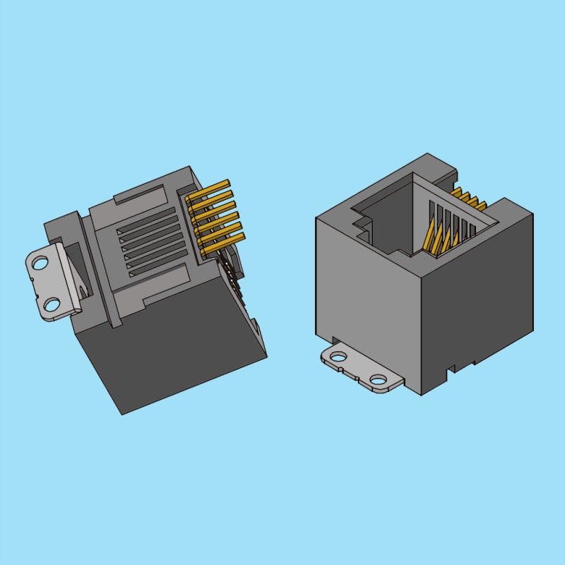 7666 / Telephone modular plugs FCC-68 stright [SMD Shielded] CONEXCON