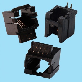 7613 / Telephone modular plugs FCC-68 stright [Low profile - Down entry]