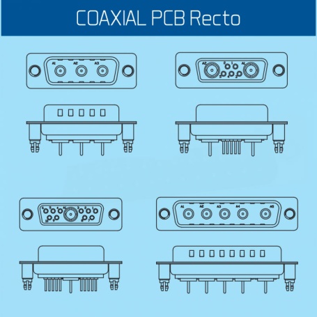 COAXIAL PCB Series / D-Sub combo COAXIAL PCB stright connector