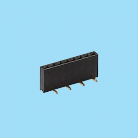 2111 / Single row female stright head connector - Pitch 2,54 mm